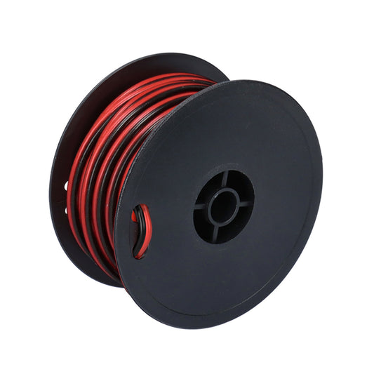 Batterikabel förtennad 2x0,75mm2 100m Rulle - röd/svart