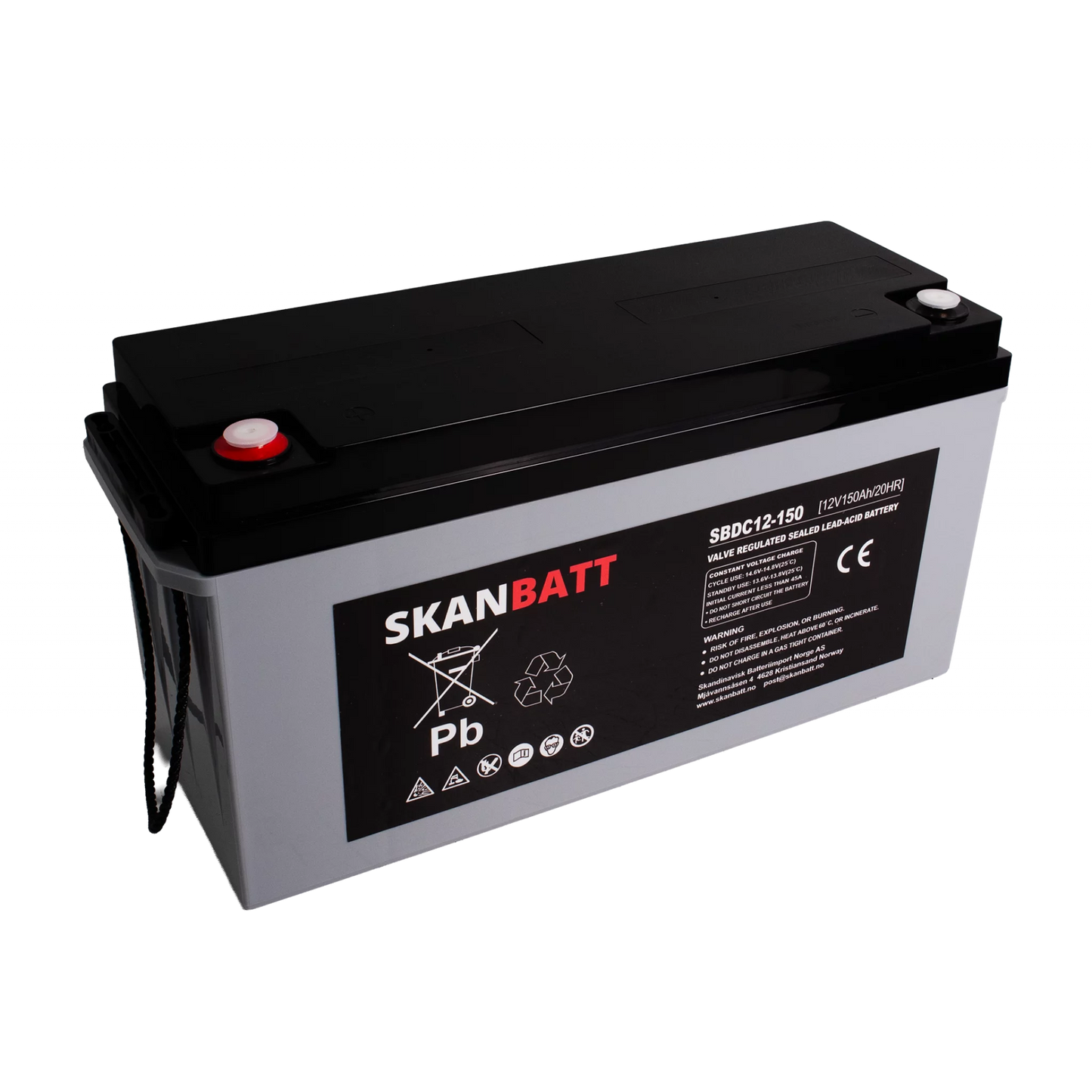 RITAR AGM Deep Cycle Batteri 12V 150AH C10 (483x170x241mm) +vänster