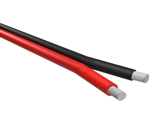 Batterikabel förtennad 2x6,0mm2 röd/svart