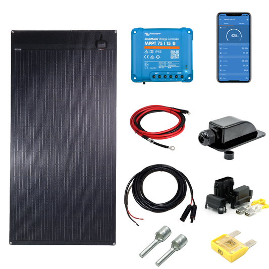 SKAN-VIC SFLEX 200W Flexipanel komplett kit med VICTRON MPPT 75/15
