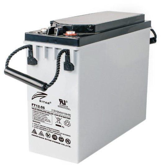 Ritar Agm Batteri 12V 55Ah - Frontterminaler shown in product view