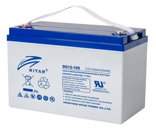 Ritar Gel Deep Cycle Batteri 12V 100Ah +Venstre shown in product view