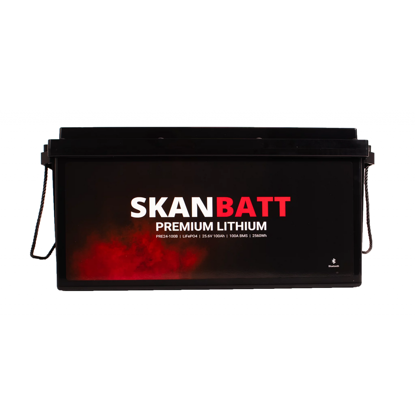 SKANBATT Premium Lithium - 24V 100Ah 100A BMS - 502x186x242mm - Bluetooth - Heat - 8 Års garanti