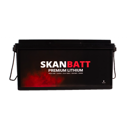 SKANBATT Premium Lithium - 24V 100Ah 100A BMS - 502x186x242mm - Bluetooth - Heat - 8 Års garanti