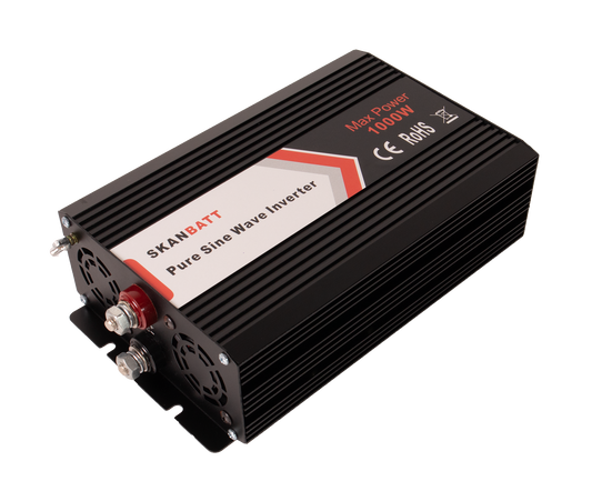Skanbatt Inverter 24V 1000W (2000W) Ren Sinus M/Trådløs Fjernkontroll shown in product view