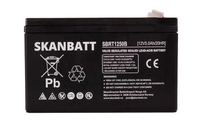 RITAR AGM Batteri 12V 5AH (150x50x100mm) (RT1250B)