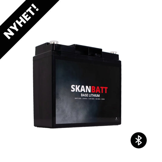 Produktbilde av SKANBATT Base Lithium - 12V 20Ah 30A BMS - 180x78x164mm - Bluetooth - 3 Års garanti