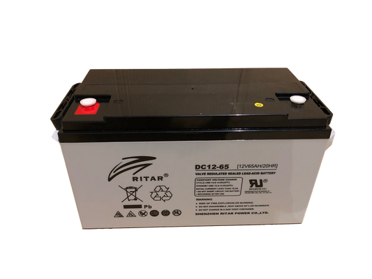 Ritar Agm Deep Cycle Batteri 12V 65Ah +Venstre (Ra12-65) shown in product view