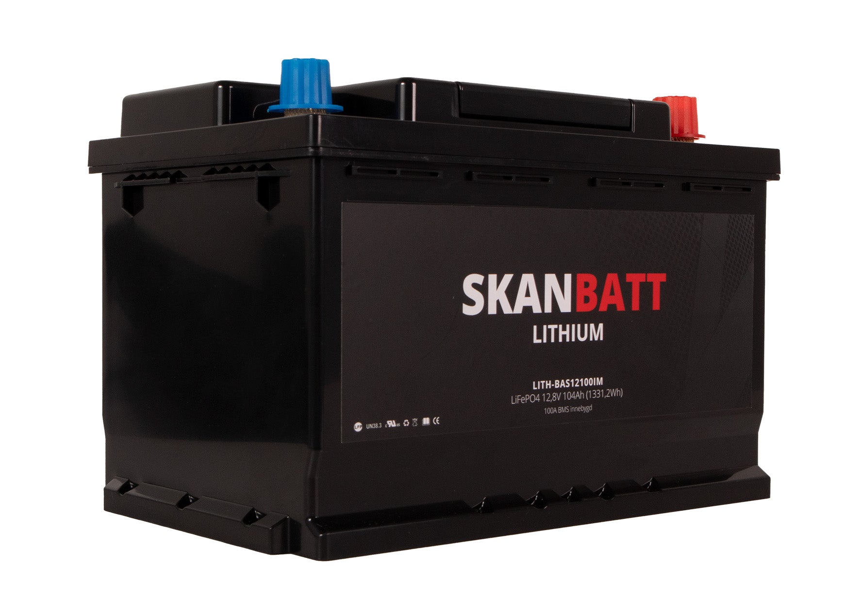 Skanbatt Lithium Batteri 12V 104Ah 100A Bms shown in product view image 2