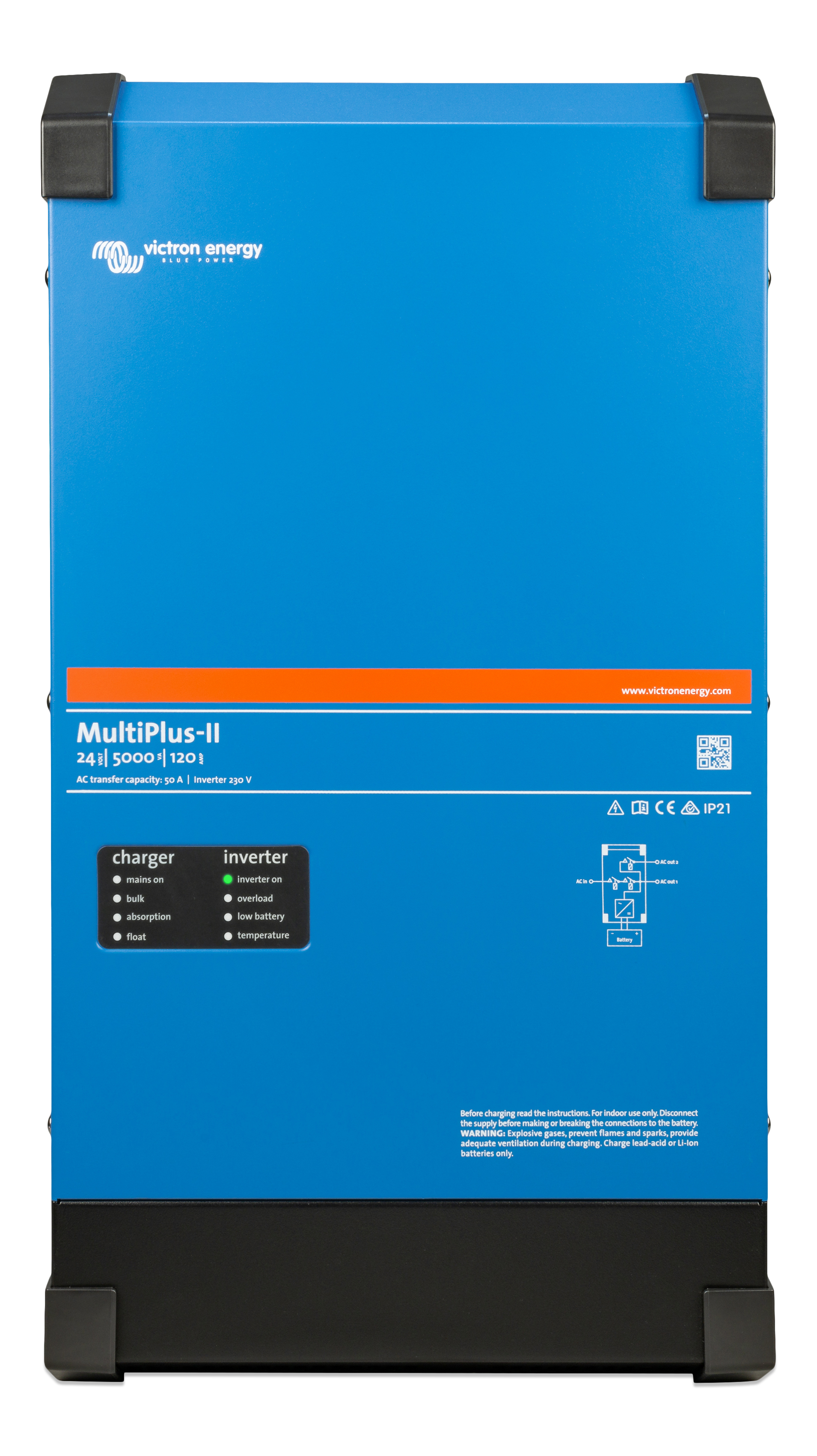 VICTRON Multiplus-II C12/5000/220-50 kombi inverter og lader shown in product view