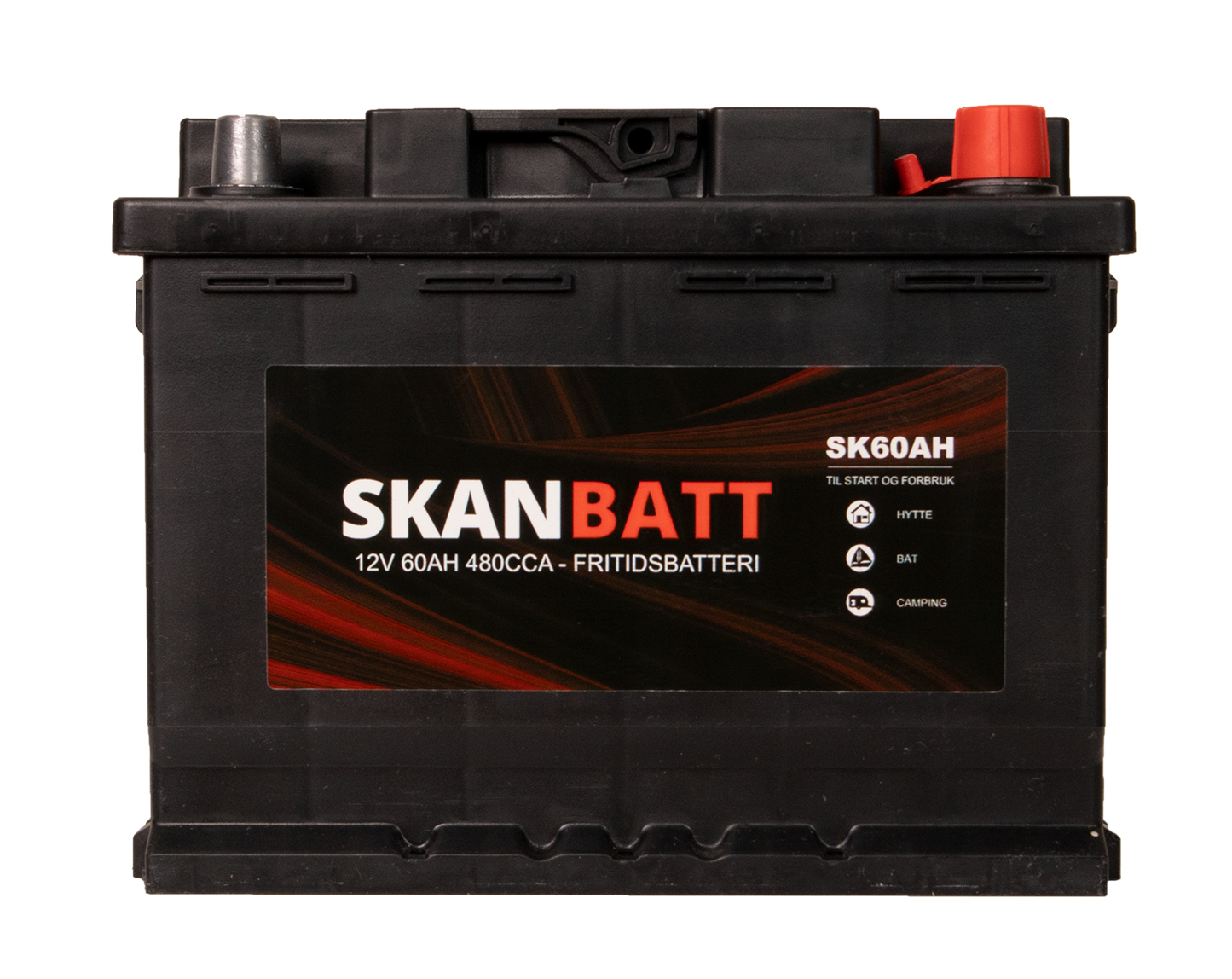 Skanbatt Fritidsbatteri 12V 60Ah 480Cca +Høyre shown in product view image 2