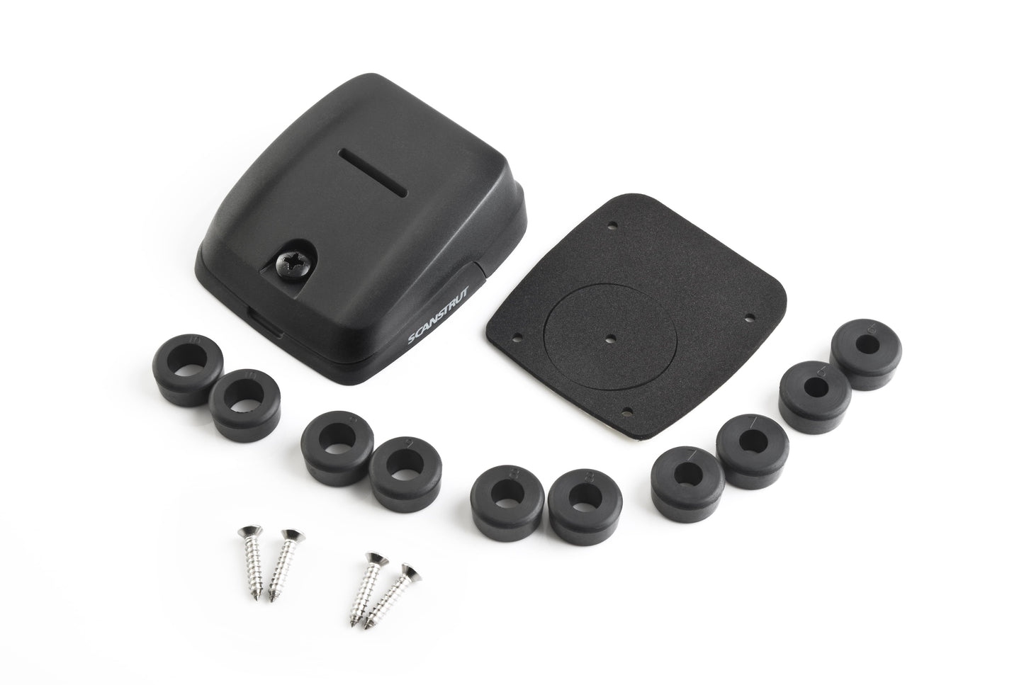 Scanstrut Ds-Hd10 Sort Dobbel Kabelgjennomføring shown in angle view