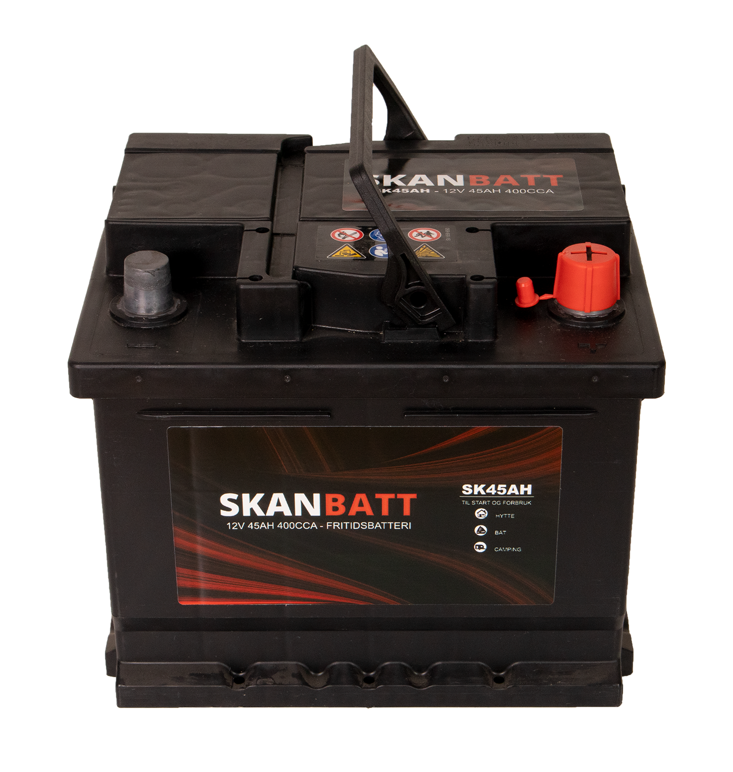 Skanbatt Fritidsbatteri 12V 45Ah 400Cca +Høyre label detail