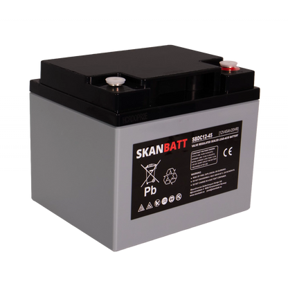 RITAR AGM Deep Cycle Batteri 12V 45AH (197x165x169mm) +höger