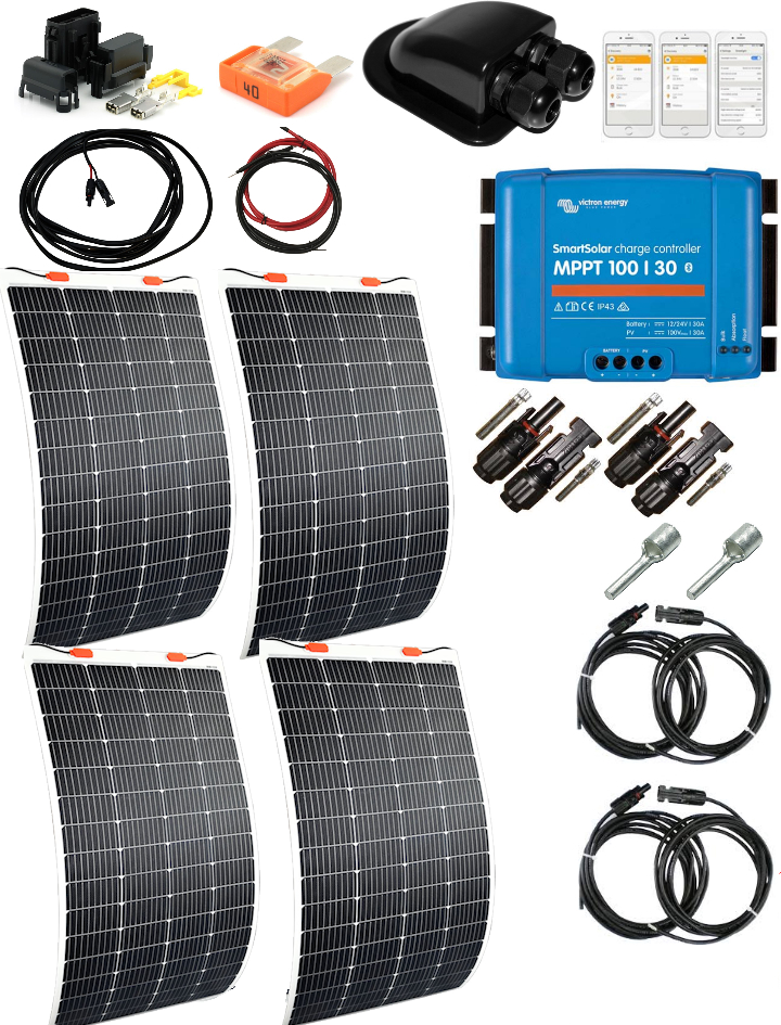 Skanbatt 107X54 - 440W (4X110W) - Flexi Komplett Kit Med Victron Bt Mppt shown in product view