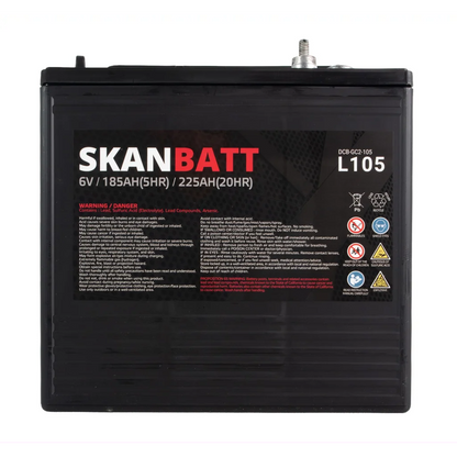 SKANBATT L105 Deep Cycle Batteri 6V 225Ah (264x181x276mm)