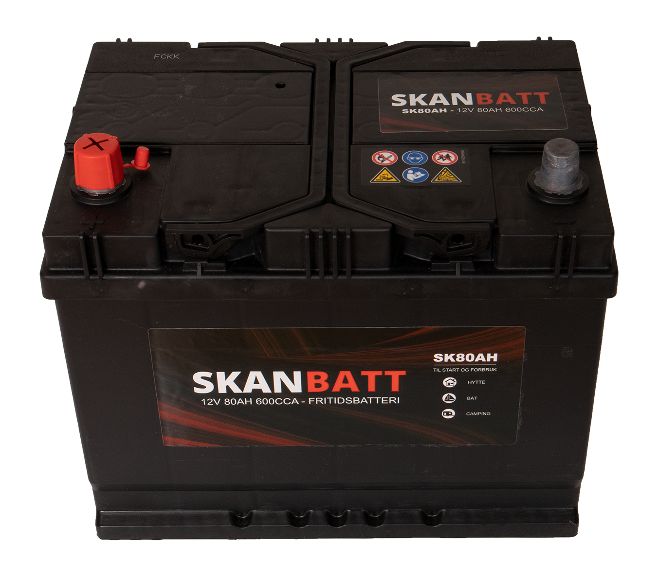 Skanbatt Fritidsbatteri 12V 80Ah 600Cca +Venstre shown in product view image 2