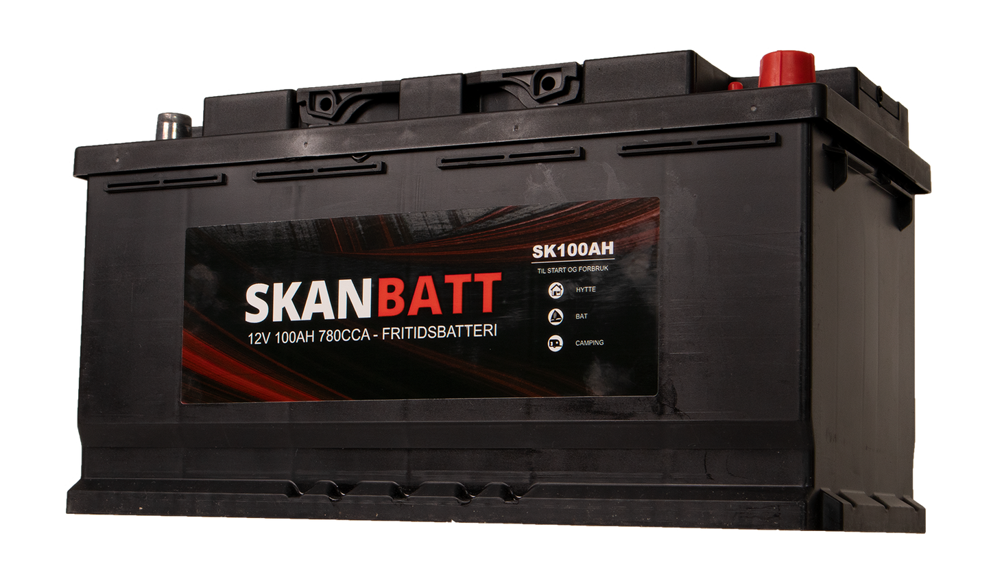 Skanbatt Fritidsbatteri 12V 100Ah 780Cca +Høyre shown in detail view