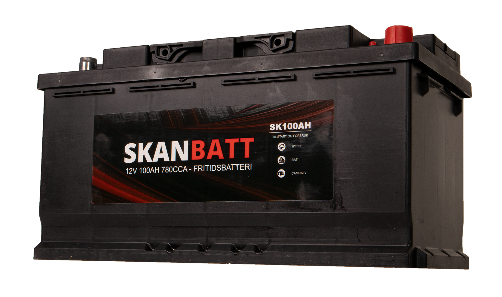 Skanbatt Fritidsbatteri 12V 100Ah 780Cca +Høyre shown in detail view