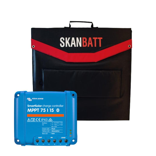 Skanbatt - Solcellepakke Båt - 180W Sammenleggbart - Victron Mppt 15A shown in product view