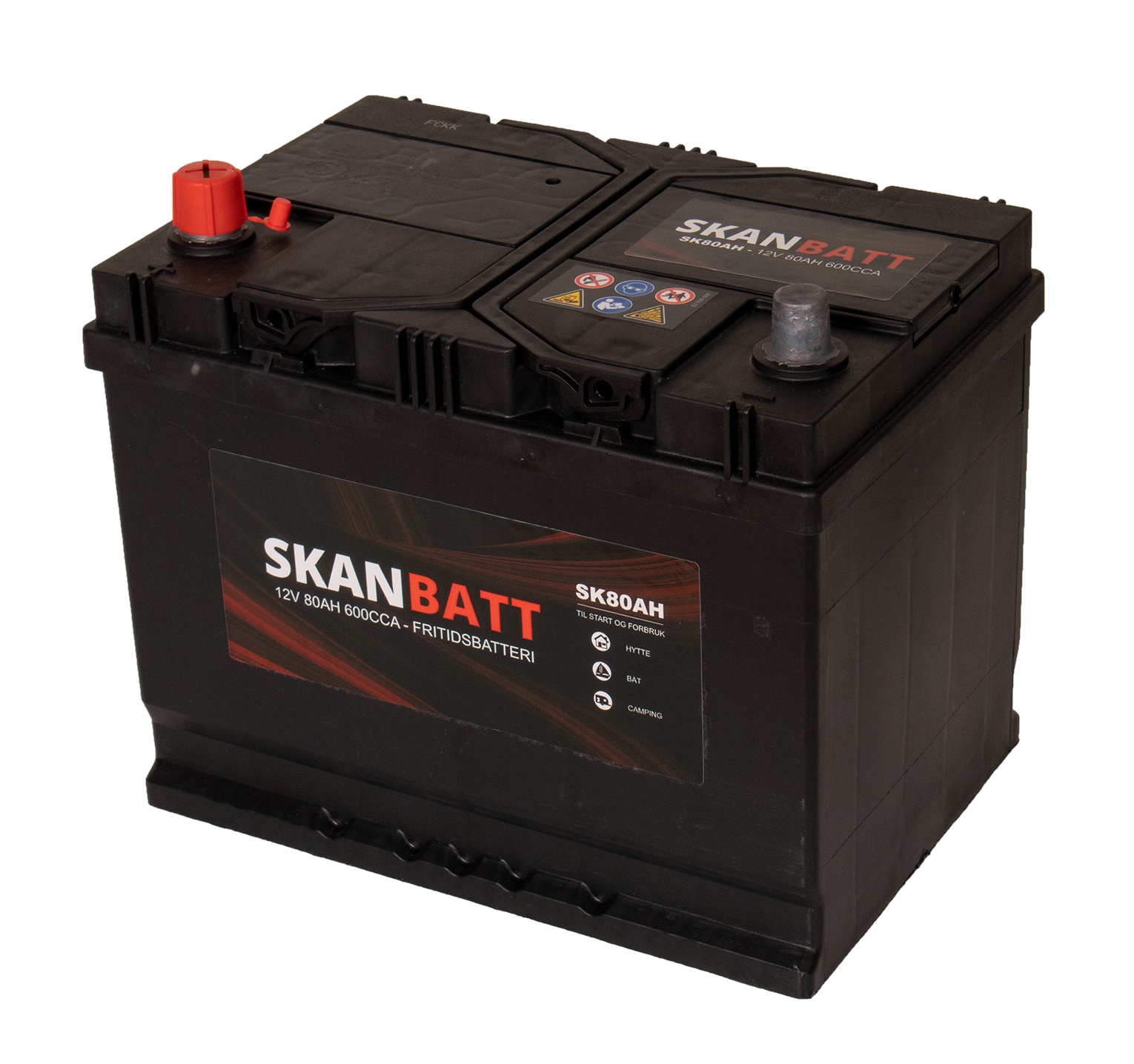 Skanbatt Fritidsbatteri 12V 80Ah 600Cca +Venstre shown in product view image 4