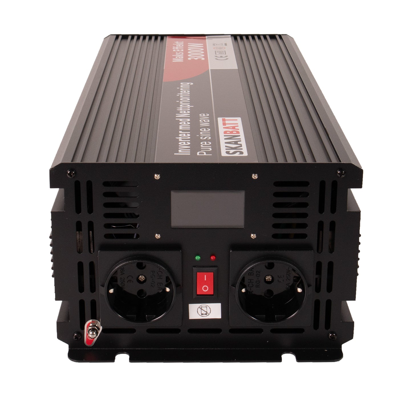 Skanbatt Inverter 12V 3000W Ren Sinus Med Nettprioritering, Trådløs Fjernkontroll shown in detail view
