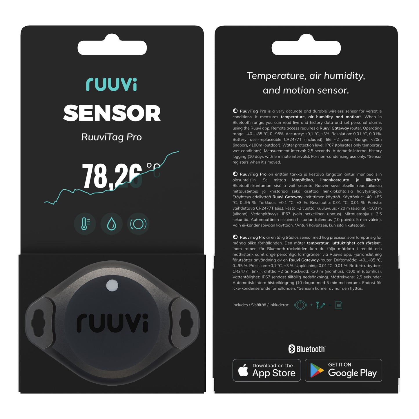 Ruuvi Tag Pro Bluetooth Sensor - Ip67 label detail