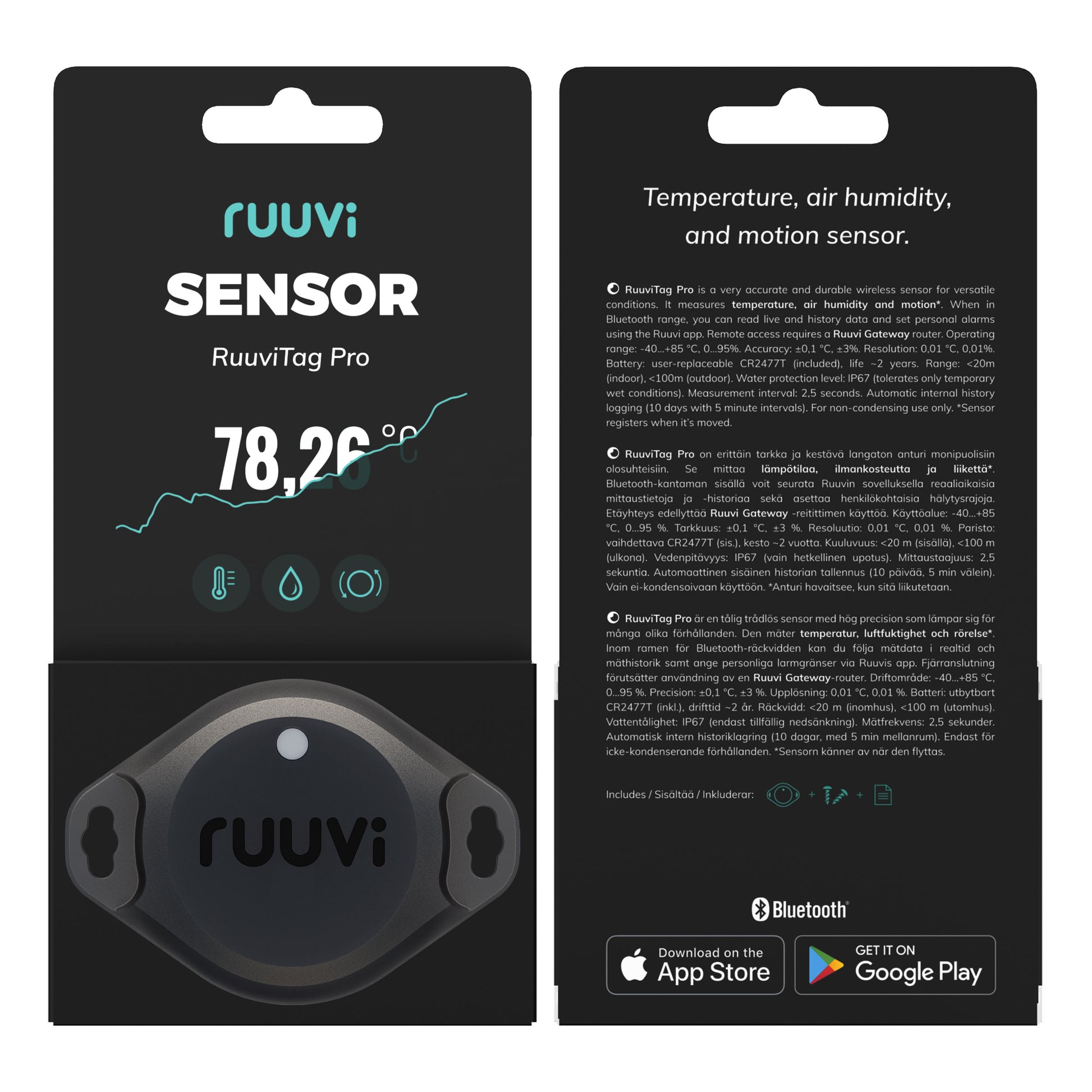 Ruuvi Tag Pro Bluetooth Sensor - Ip67 label detail