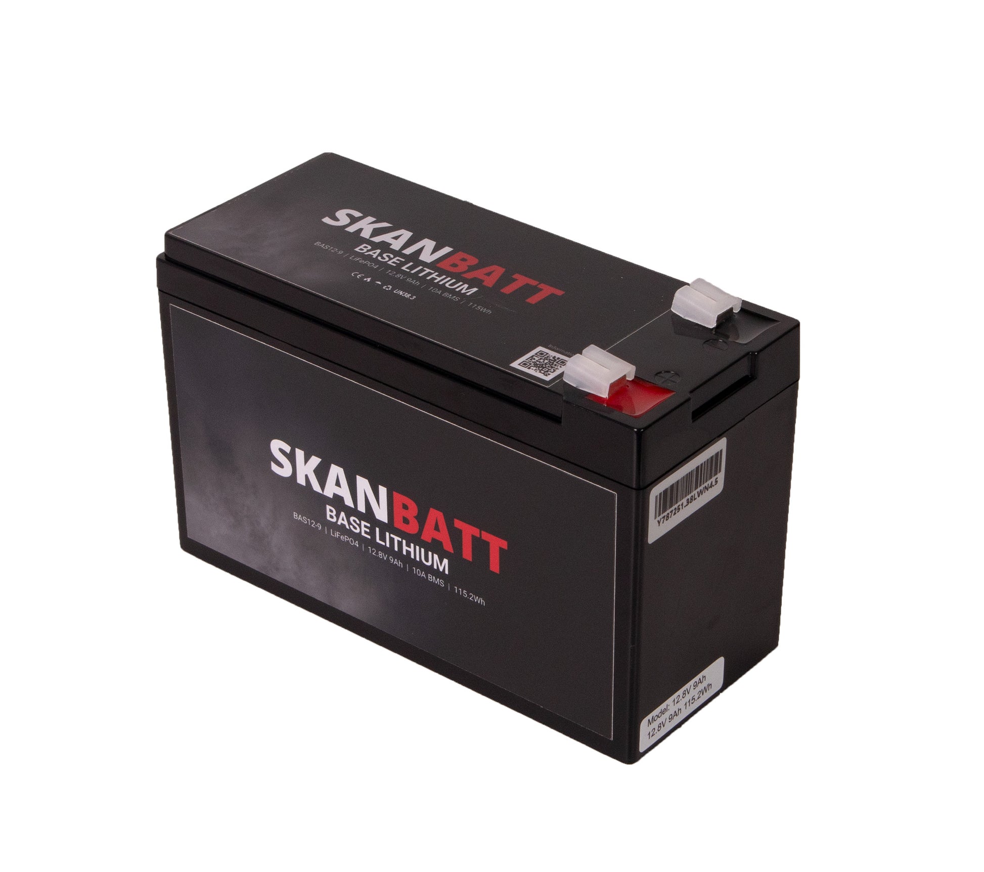 SKANBATT Base Lithium - 12V 9Ah 10A BMS - 150x65x95mm - 3 Års garanti shown in product view image 3
