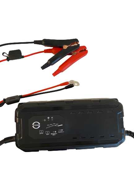 Lemania Batterilader 12/24V 25A Elektronisk shown in angle view