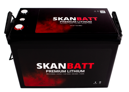 SKANBATT Premium Lithium - 12V 325Ah 200A BMS - Bluetooth - Heat - 345x190x245mm - 8 Års garanti
