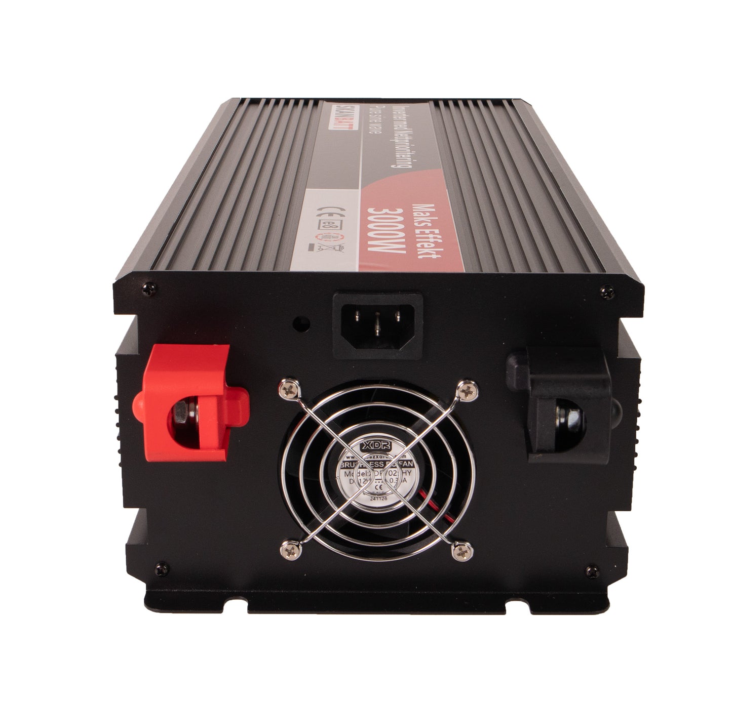 Skanbatt Inverter 12V 3000W Ren Sinus Med Nettprioritering, Trådløs Fjernkontroll label detail