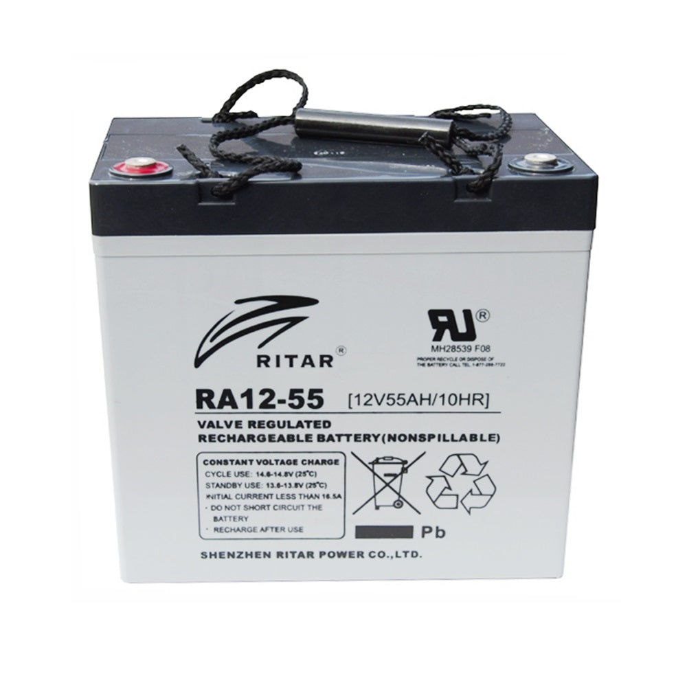 Ritar Agm Deep Cycle Batteri 12V 55Ah +Venstre shown in product view