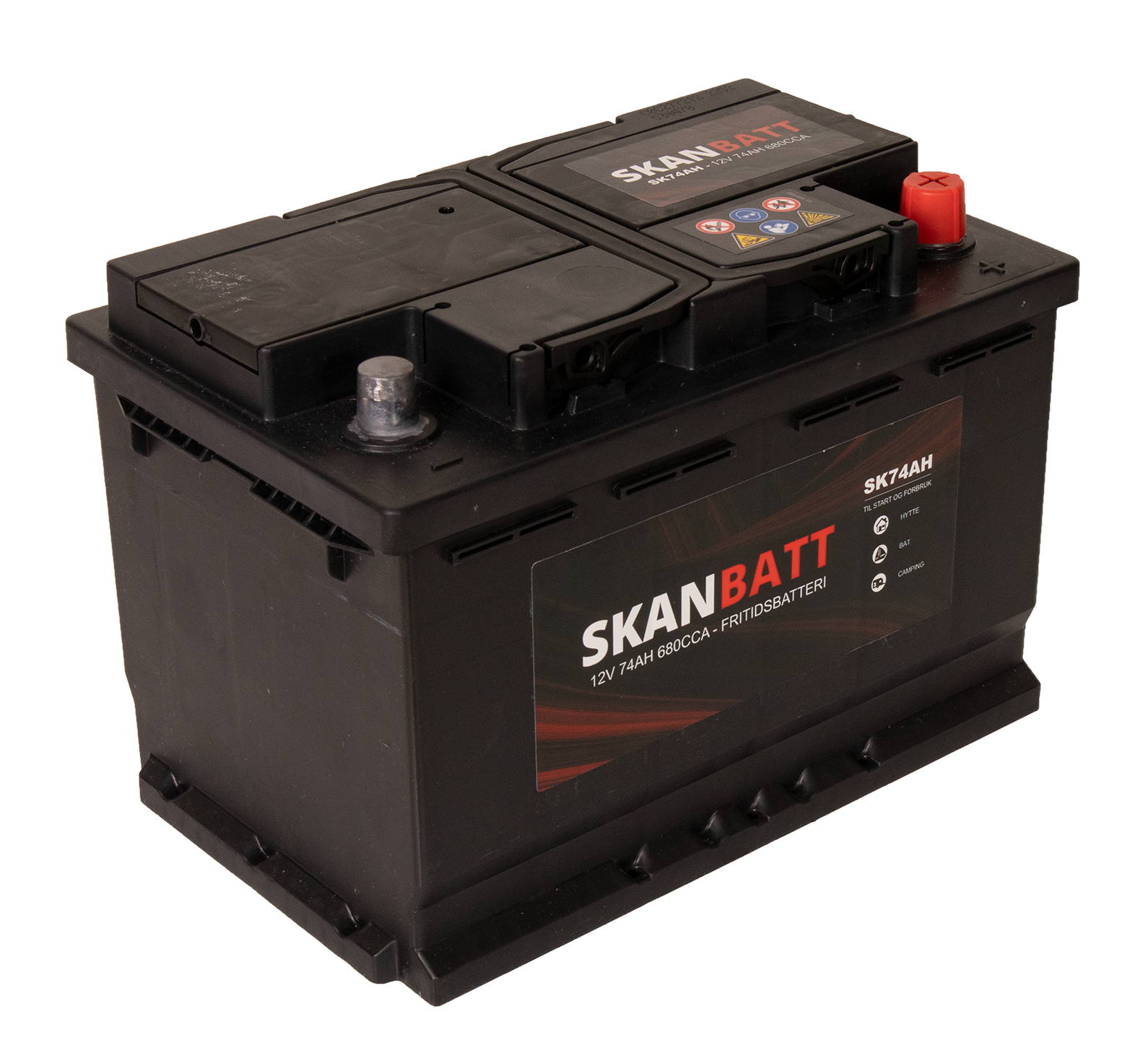 Skanbatt Fritidsbatteri 12V 74Ah 680Cca +Høyre shown in product view