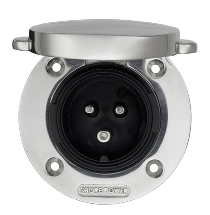 Power Inlet 32A rostfritt stål med lock