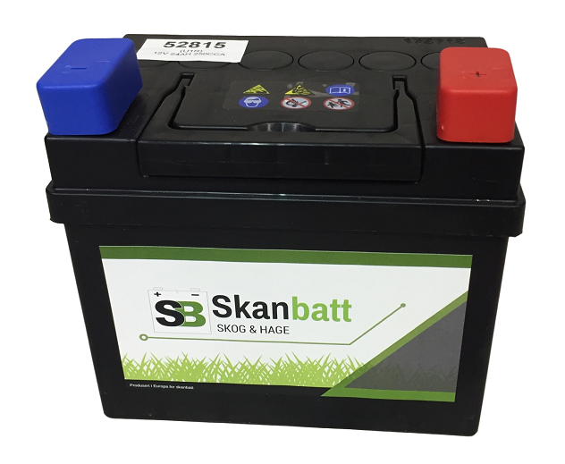 SKANBATT Gräsklipparbatteri 12V 28AH 240CCA (186x130x171mm) +höger