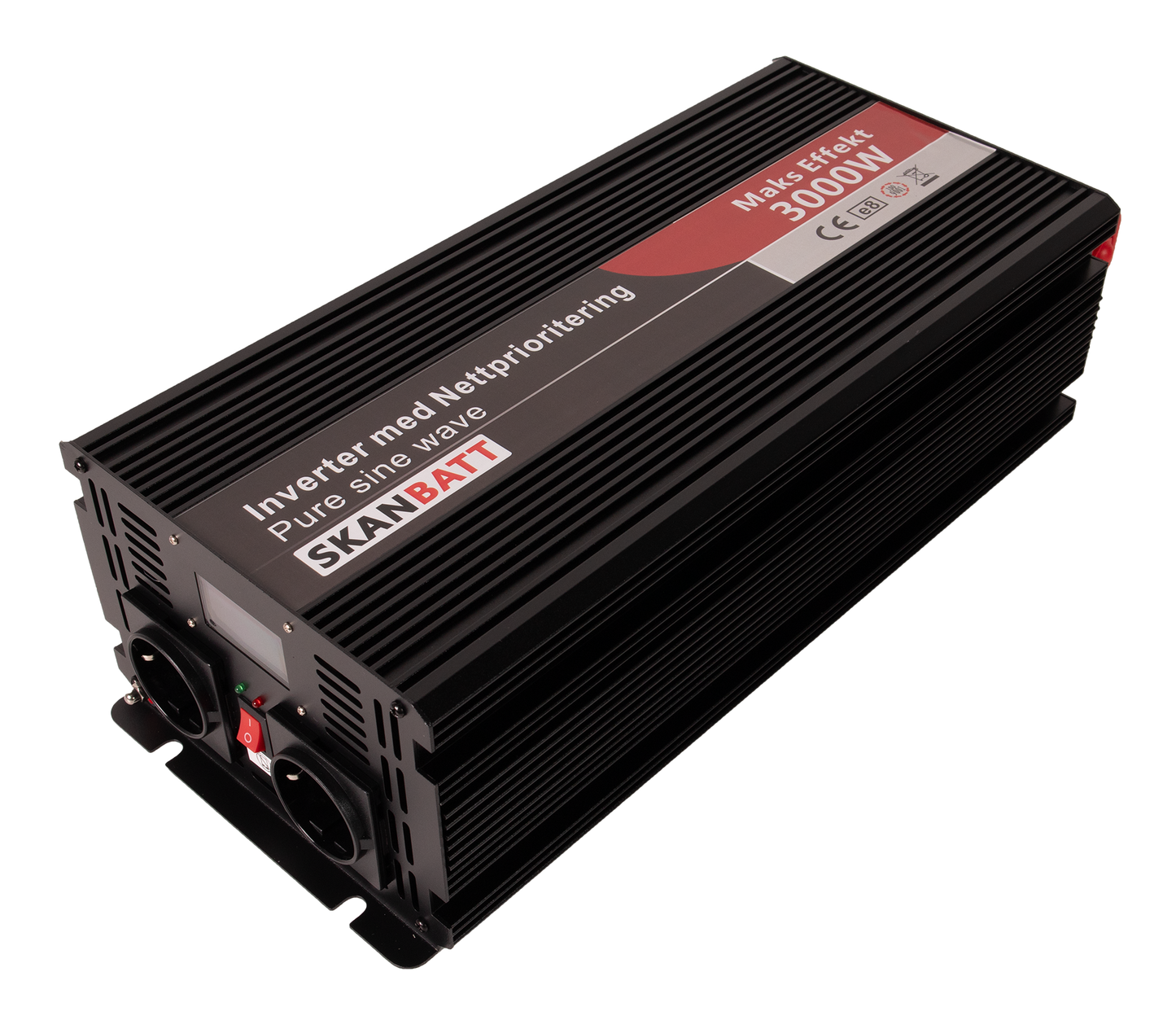 Skanbatt Inverter 12V 3000W Ren Sinus Med Nettprioritering, Trådløs Fjernkontroll shown in product view