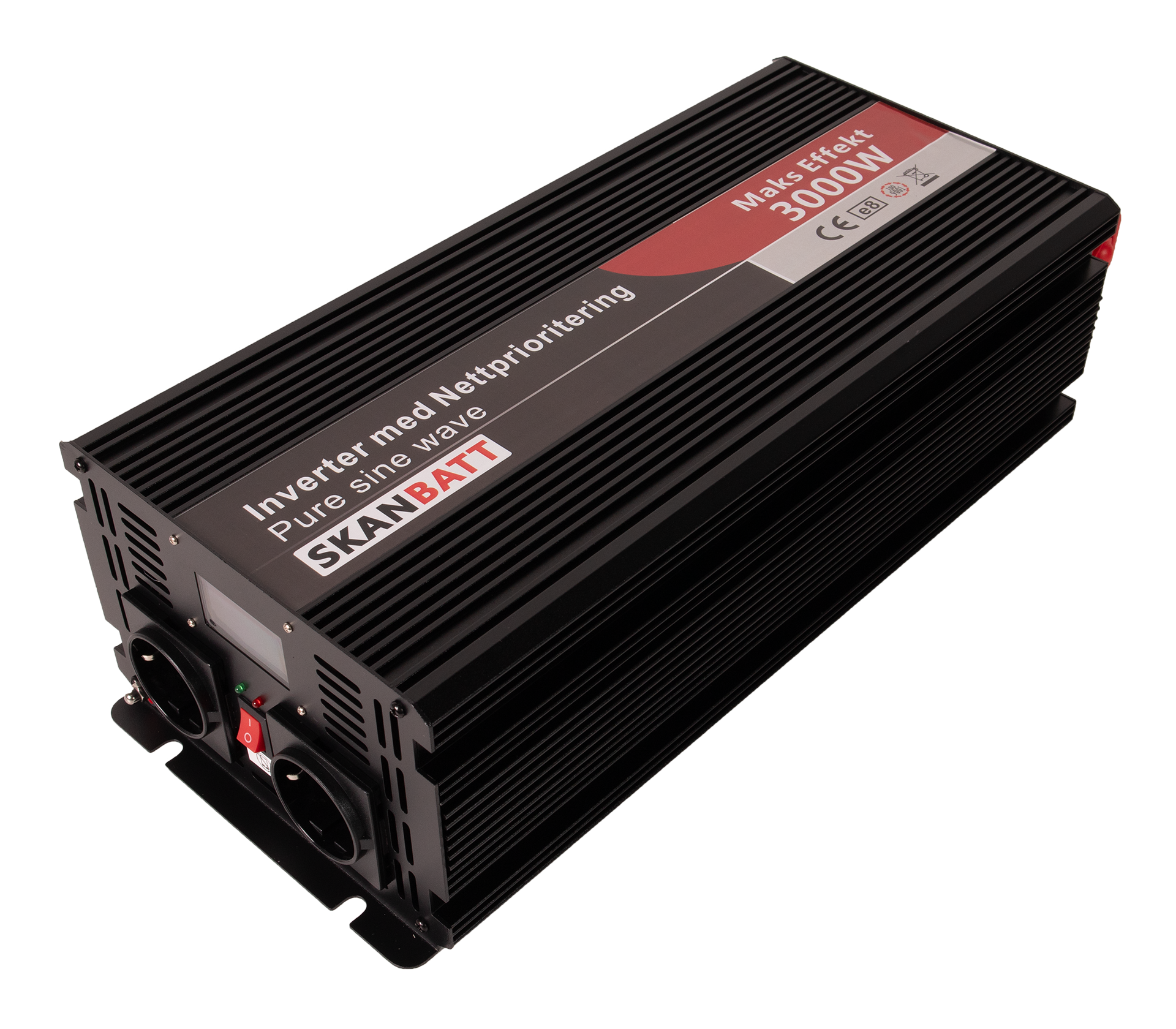Skanbatt Inverter 12V 3000W Ren Sinus Med Nettprioritering, Trådløs Fjernkontroll shown in product view