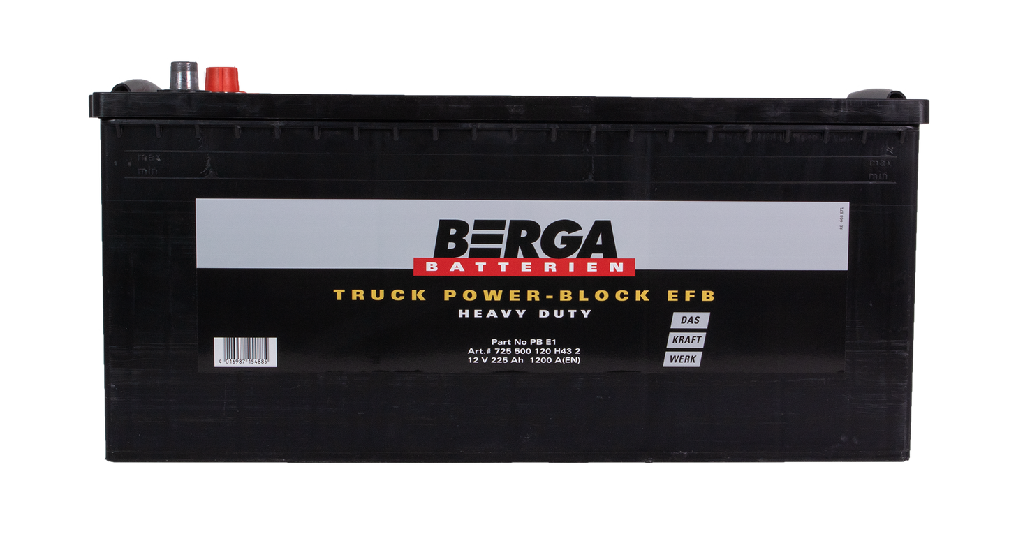 Berga Truck Pb Efb 12V 225Ah 1200Cca label detail