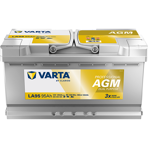 Varta Fritidsbatteri 12V 95Ah Agm 850Cca +Høyre La95 shown in product view