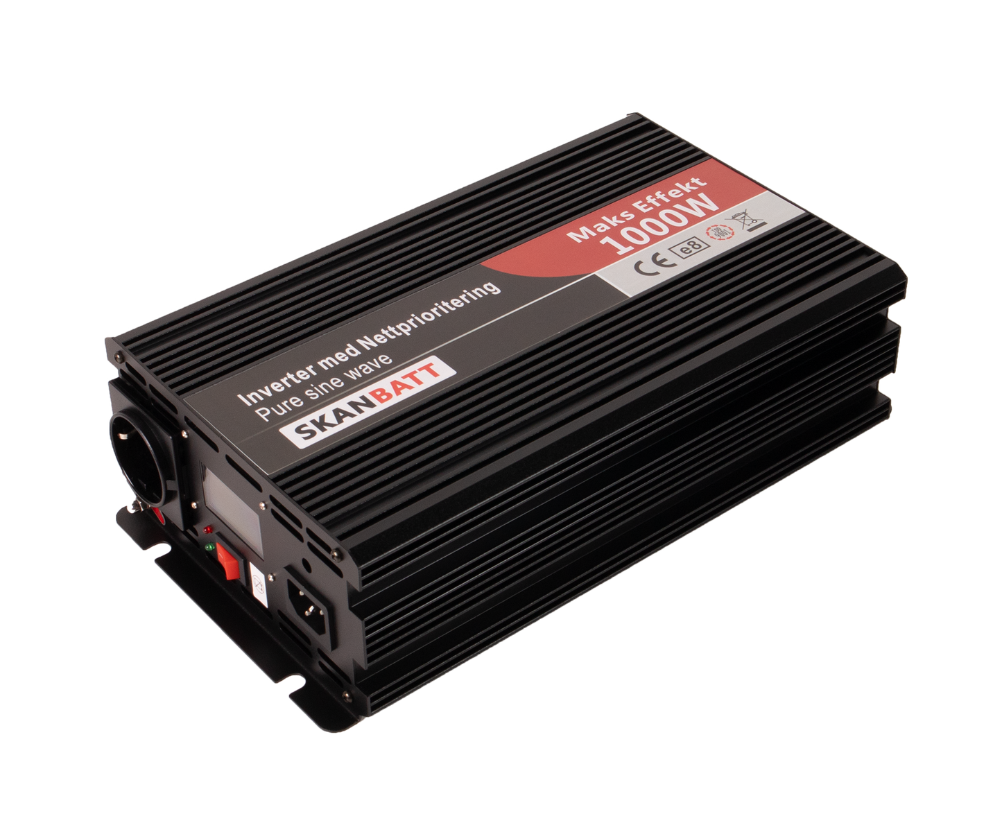 Skanbatt Inverter 12V 1000W Ren Sinus Med Nettprioritering Og Trådløs Fjernkontroll shown in product view