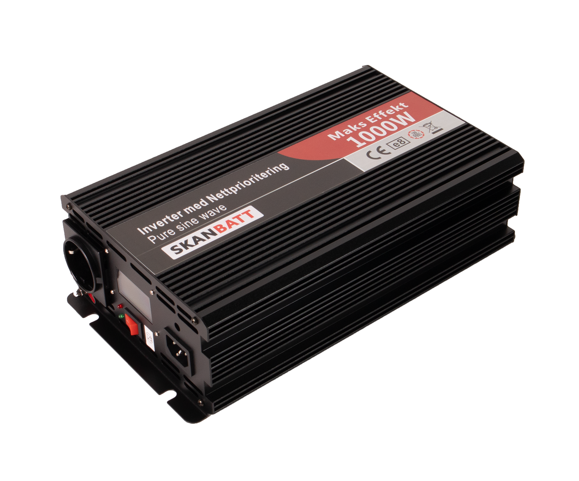Skanbatt Inverter 12V 1000W Ren Sinus Med Nettprioritering Og Trådløs Fjernkontroll shown in product view