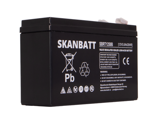 RITAR AGM Batteri 12V 5AH (150x50x100mm) (RT1250B)