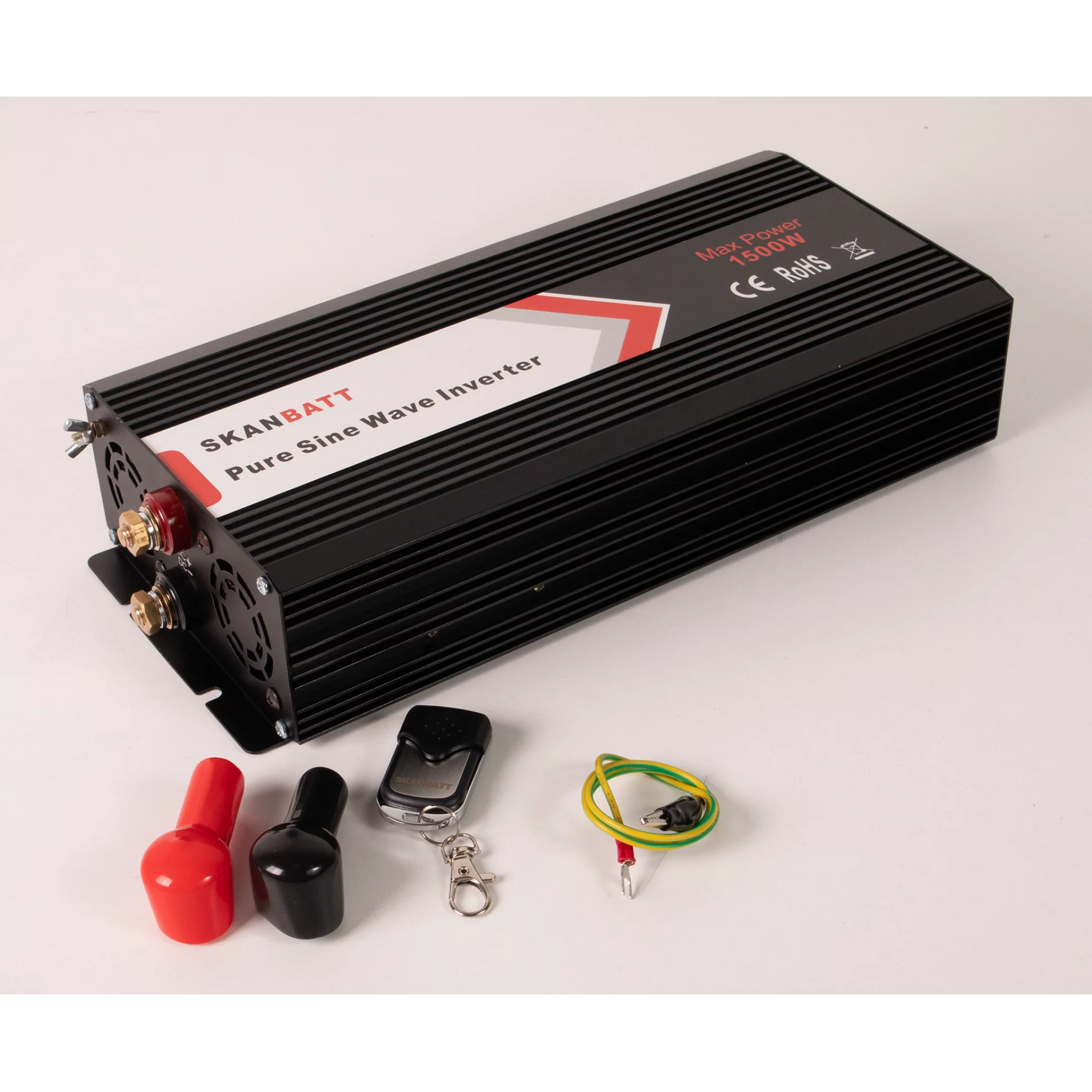 SKANBATT Inverter 12V 1500W Ren Sinus med Fjärrkontroll