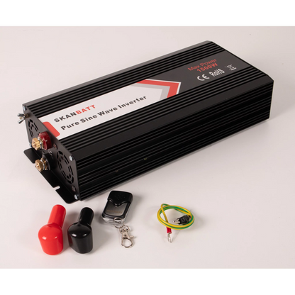 SKANBATT Inverter 12V 1500W Ren Sinus med Fjärrkontroll