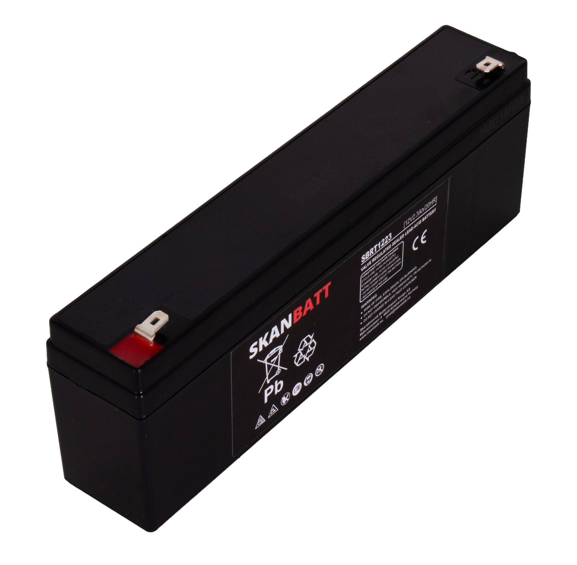 SKANBATT AGM Batteri 12V 2,3AH (178x35x61mm) F1