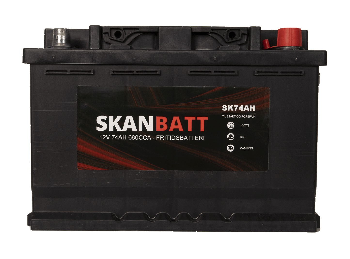 Skanbatt Fritidsbatteri 12V 74Ah 680Cca +Høyre shown in product view image 2