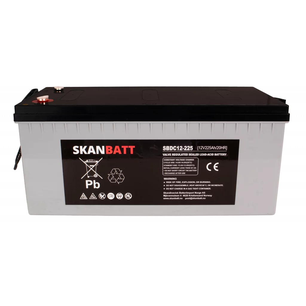 RITAR AGM Deep Cycle Batteri 12V 225AH C10 (522x240x219mm) +Höger