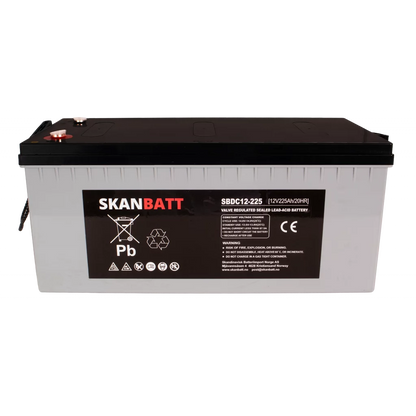 RITAR AGM Deep Cycle Batteri 12V 225AH C10 (522x240x219mm) +Höger