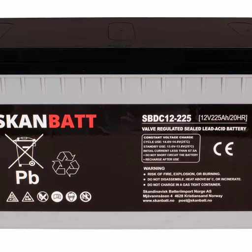 RITAR AGM Deep Cycle Batteri 12V 225AH C10 (522x240x219mm) +Höger
